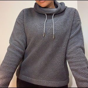 fuzzy turtle neck hoodie